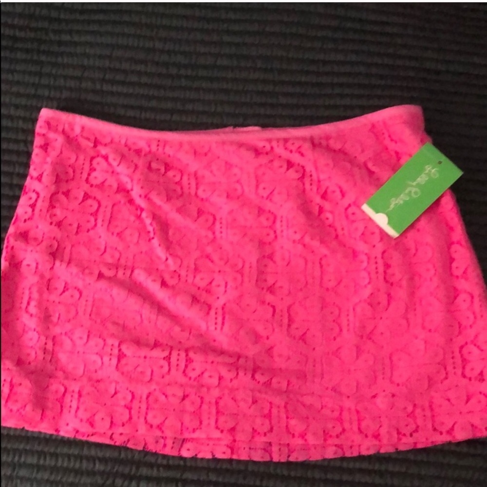 NWT Lilly Pulitzer Tate fiesta Pink lace skirt